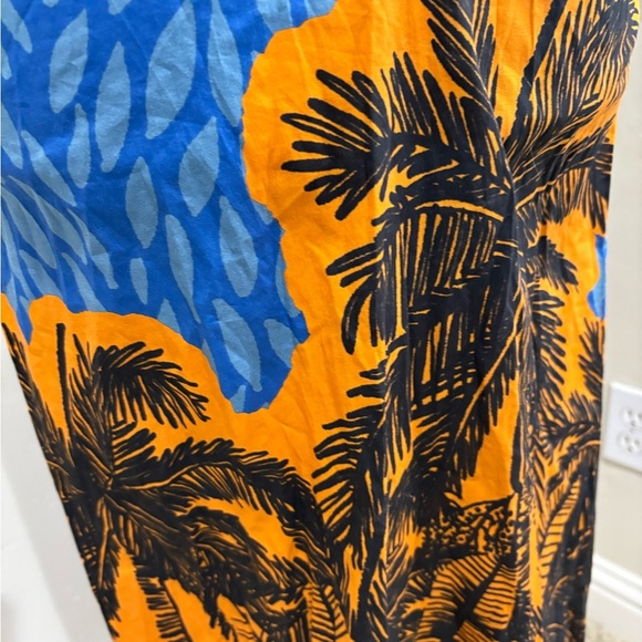Johanna Ortiz Vida Salvaje Resort Halter Midi Dress Blue Orange Cotton Size 2 - Picture 6 of 13